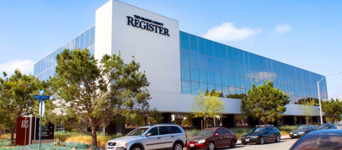The Orange County Register has left the storied address it called home in Santa Ana for 60 years and moved into this new building located at 2190 S. Towne Centre Pl. in Anaheim. (Photo by H. Lorren Au Jr., Orange County Register/SCNG)